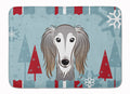 Winter Holiday Saluki Memory Foam Kitchen Mat Machine Washable Anti-Fatigue Cushion Comfort Bath or Kitchen Rug
