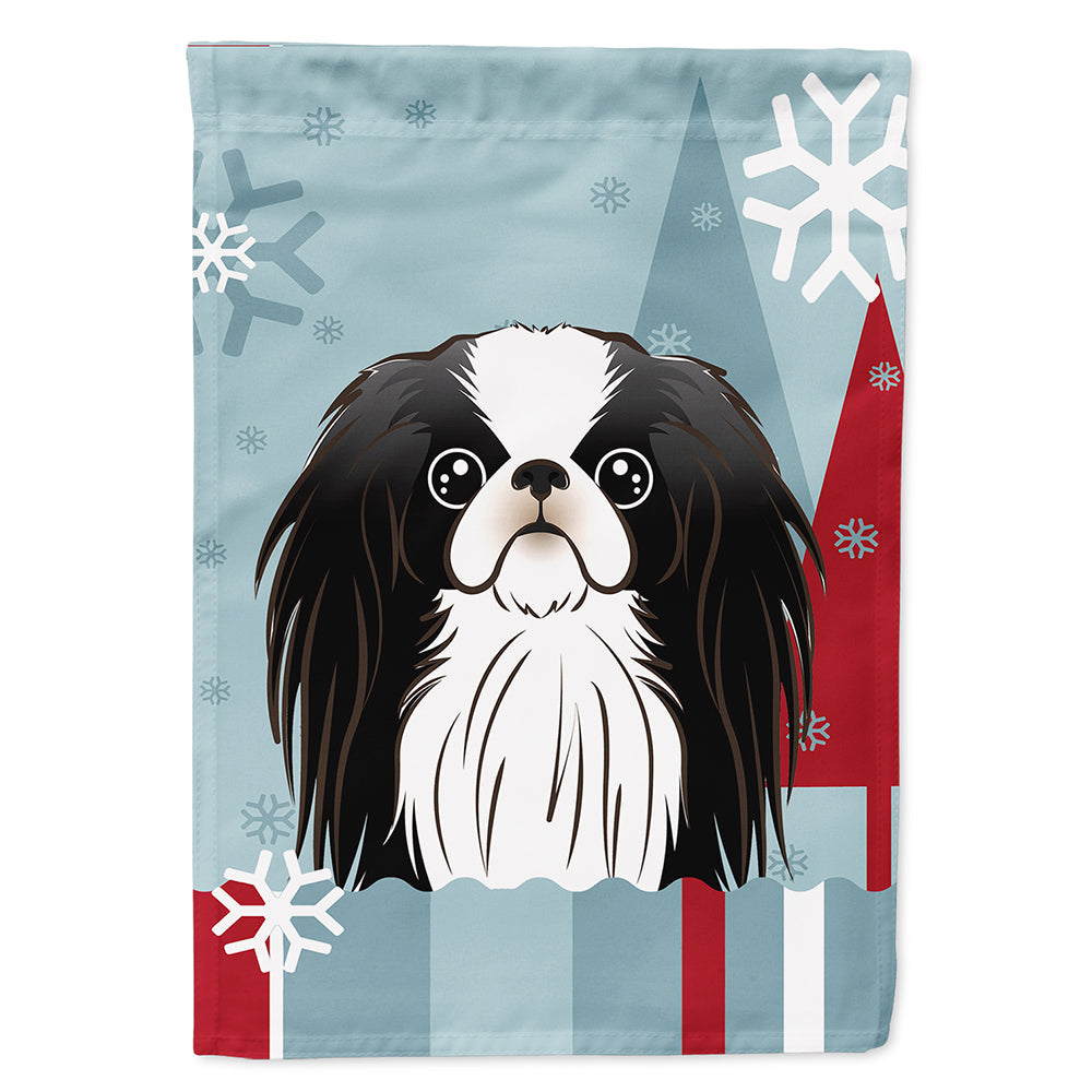 Winter Holiday Japanese Chin House Flag 28x40 Porch Sleeve Pole Decorative Outside Yard Banner Artwork Wall Hanging, Polyester