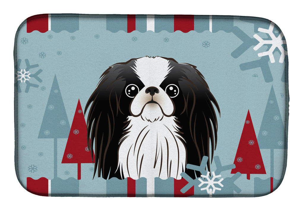 Winter Holiday Japanese Chin Dish Drying Mat Absorbent Dish Drying Mat Pad for Kitchen Counter Dish Drainer Mat for Countertop, 14 x 21", Multicolor
