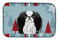 Winter Holiday Japanese Chin Dish Drying Mat Absorbent Dish Drying Mat Pad for Kitchen Counter Dish Drainer Mat for Countertop, 14 x 21", Multicolor