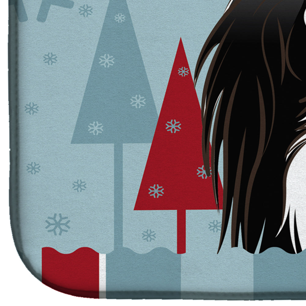 Winter Holiday Japanese Chin Dish Drying Mat Absorbent Dish Drying Mat Pad for Kitchen Counter Dish Drainer Mat for Countertop, 14 x 21", Multicolor