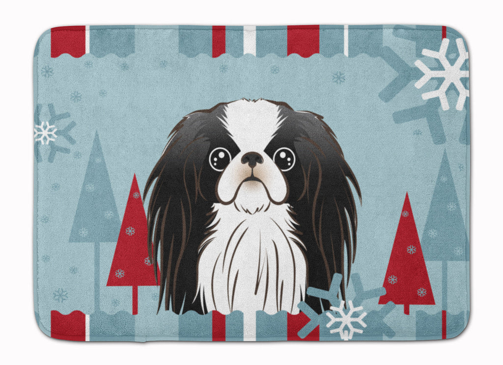 Winter Holiday Japanese Chin Memory Foam Kitchen Mat Machine Washable Anti-Fatigue Cushion Comfort Bath or Kitchen Rug