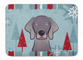 Winter Holiday Weimaraner Memory Foam Kitchen Mat Machine Washable Anti-Fatigue Cushion Comfort Bath or Kitchen Rug