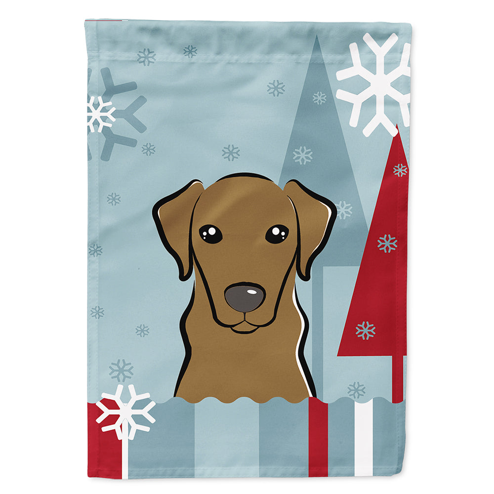 Winter Holiday Chocolate Labrador House Flag 28x40 Porch Sleeve Pole Decorative Outside Yard Banner Artwork Wall Hanging, Polyester