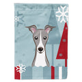 Winter Holiday Italian Greyhound House Flag 28x40 Porch Sleeve Pole Decorative Outside Yard Banner Artwork Wall Hanging, Polyester