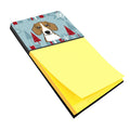 Winter Holiday Beagle Watercolor Sticky Note Holder Refillable Dispenser Desk Accessory 3x3 Pad Gift