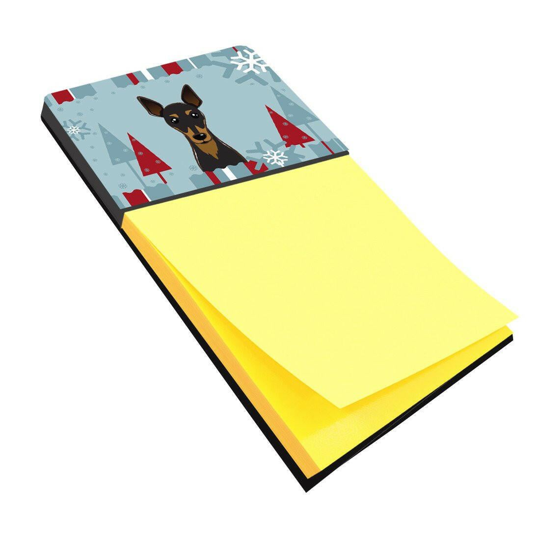 Winter Holiday Min Pin Watercolor Sticky Note Holder Refillable Dispenser Desk Accessory 3x3 Pad Gift