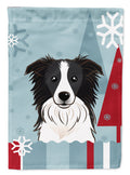 Winter Holiday Border Collie House Flag 28x40 Porch Sleeve Pole Decorative Outside Yard Banner Artwork Wall Hanging, Polyester