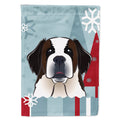 Winter Holiday Saint Bernard House Flag 28x40 Porch Sleeve Pole Decorative Outside Yard Banner Artwork Wall Hanging, Polyester