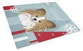 Winter Holiday Papillon Cutting Board Tempered Glass Kitchen Cutting Surface, Heat Resistant Chopping, Non-Slip Feet, Food Prep & Serving