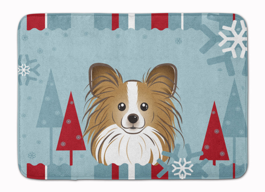 Winter Holiday Papillon Memory Foam Kitchen Mat Machine Washable Anti-Fatigue Cushion Comfort Bath or Kitchen Rug