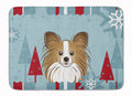 Winter Holiday Papillon Memory Foam Kitchen Mat Machine Washable Anti-Fatigue Cushion Comfort Bath or Kitchen Rug