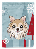 Winter Holiday Chihuahua House Flag 28x40 Porch Sleeve Pole Decorative Outside Yard Banner Artwork Wall Hanging, Polyester