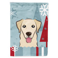 Winter Holiday Golden Retriever House Flag 28x40 Porch Sleeve Pole Decorative Outside Yard Banner Artwork Wall Hanging, Polyester