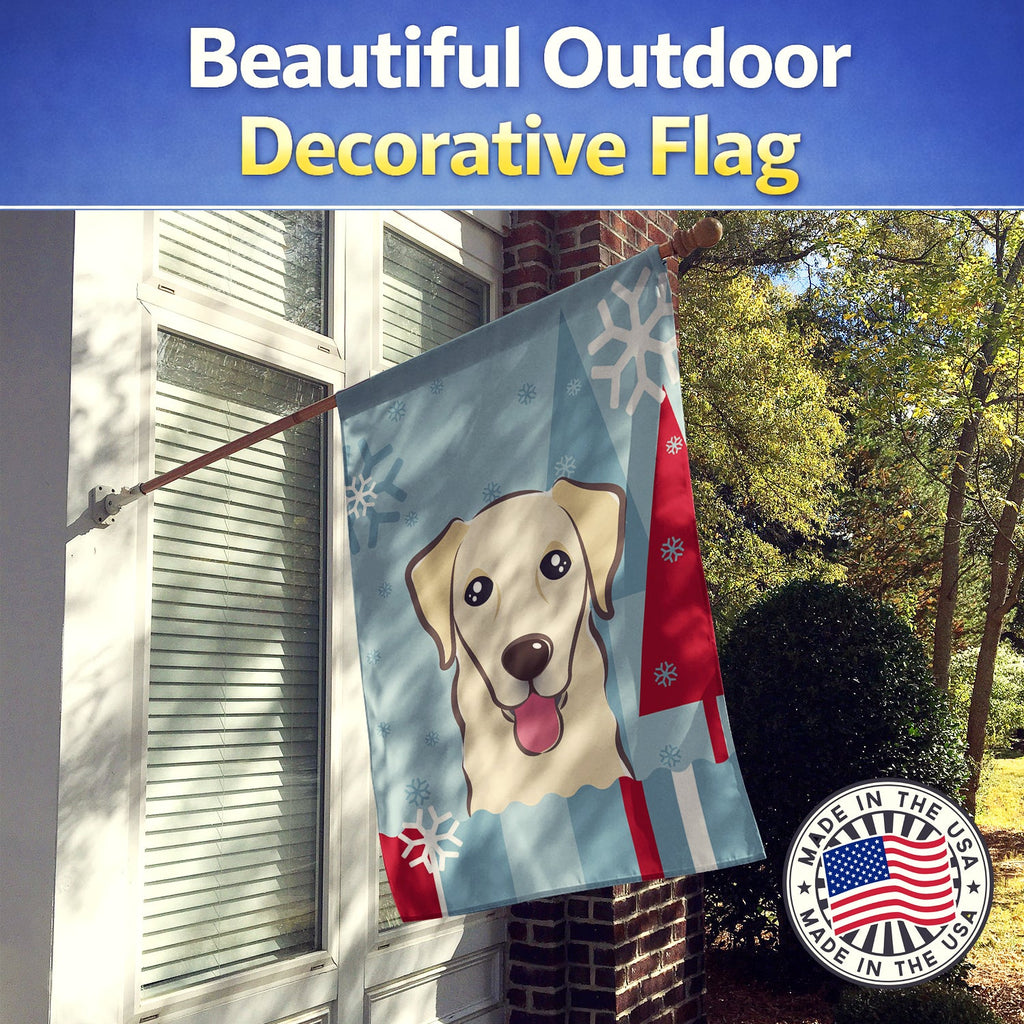 Winter Holiday Golden Retriever House Flag 28x40 Porch Sleeve Pole Decorative Outside Yard Banner Artwork Wall Hanging, Polyester
