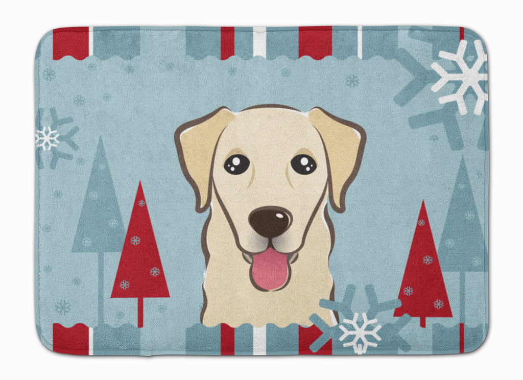 Winter Holiday Golden Retriever Memory Foam Kitchen Mat Machine Washable Anti-Fatigue Cushion Comfort Bath or Kitchen Rug
