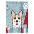 Winter Holiday Sable Corgi House Flag 28x40 Porch Sleeve Pole Decorative Outside Yard Banner Artwork Wall Hanging, Polyester