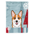 Winter Holiday Red Corgi House Flag 28x40 Porch Sleeve Pole Decorative Outside Yard Banner Artwork Wall Hanging, Polyester