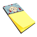 Winter Holiday Buff Poodle Watercolor Sticky Note Holder Refillable Dispenser Desk Accessory 3x3 Pad Gift