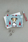 Winter Holiday Jack Russell Terrier Greeting Cards Pack of 8 Blank Cards with Envelopes Whimsical A7 Size 5x7