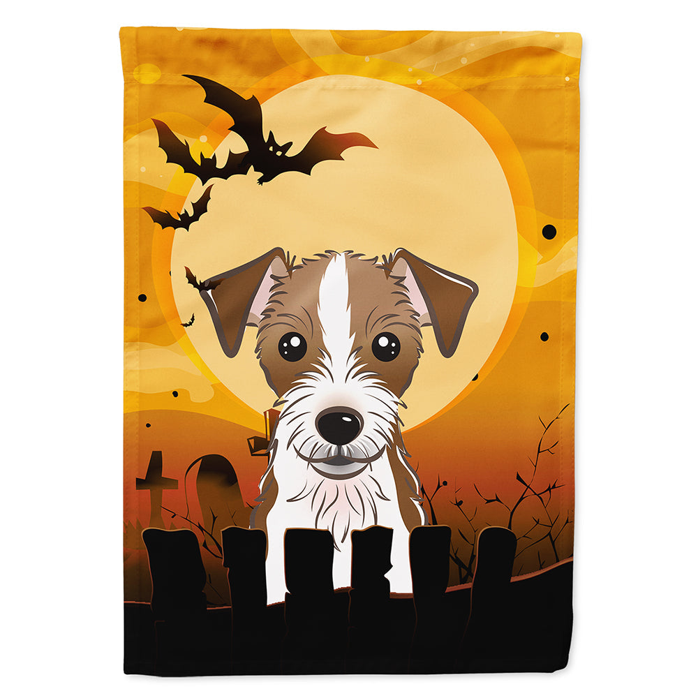 Halloween Jack Russell Terrier House Flag 28x40 Porch Sleeve Pole Decorative Outside Yard Banner Artwork Wall Hanging, Polyester