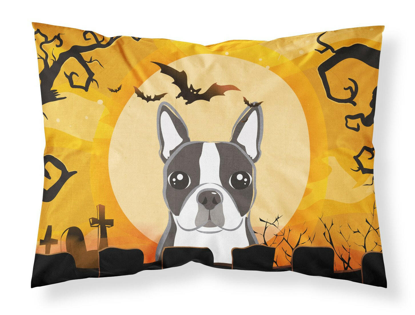Halloween Boston Terrier Standard Pillowcase Lightweight Super Soft Easy Care Decorative Artwork Pillowcase, Standard