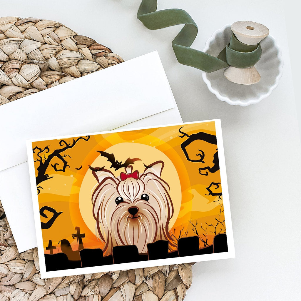 Halloween Yorkie Yorkishire Terrier Greeting Cards Pack of 8 Blank Cards with Envelopes Whimsical A7 Size 5x7