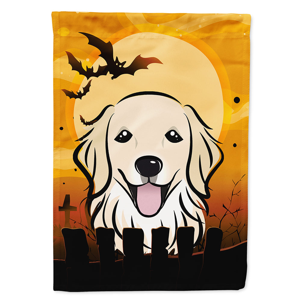 Halloween Golden Retriever House Flag 28x40 Porch Sleeve Pole Decorative Outside Yard Banner Artwork Wall Hanging, Polyester