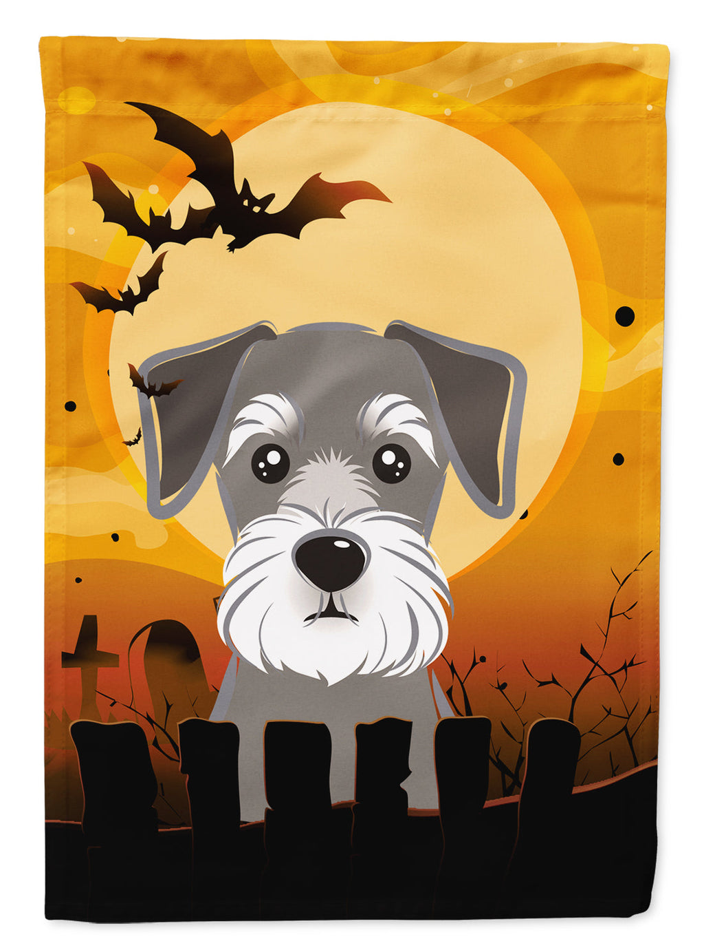Halloween Schnauzer House Flag 28x40 Porch Sleeve Pole Decorative Outside Yard Banner Artwork Wall Hanging, Polyester