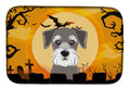Halloween Schnauzer Dish Drying Mat Absorbent Dish Drying Mat Pad for Kitchen Counter Dish Drainer Mat for Countertop, 14 x 21", Multicolor