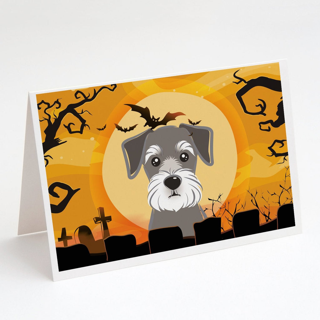 Halloween Schnauzer Greeting Cards Pack of 8 Blank Cards with Envelopes Whimsical A7 Size 5x7