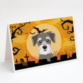 Halloween Schnauzer Greeting Cards Pack of 8 Blank Cards with Envelopes Whimsical A7 Size 5x7