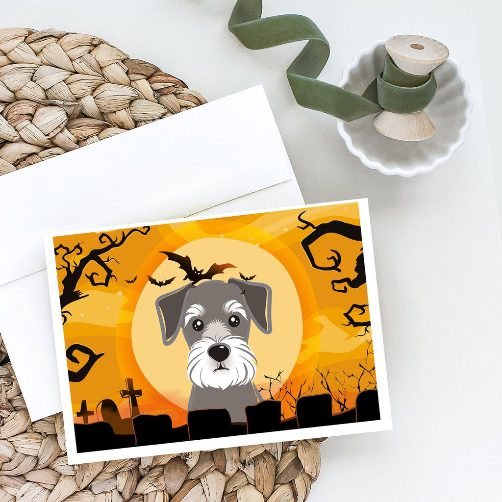 Halloween Schnauzer Greeting Cards Pack of 8 Blank Cards with Envelopes Whimsical A7 Size 5x7