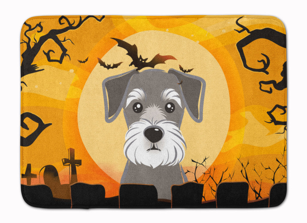 Halloween Schnauzer Memory Foam Kitchen Mat Machine Washable Anti-Fatigue Cushion Comfort Bath or Kitchen Rug