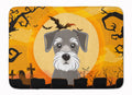 Halloween Schnauzer Memory Foam Kitchen Mat Machine Washable Anti-Fatigue Cushion Comfort Bath or Kitchen Rug