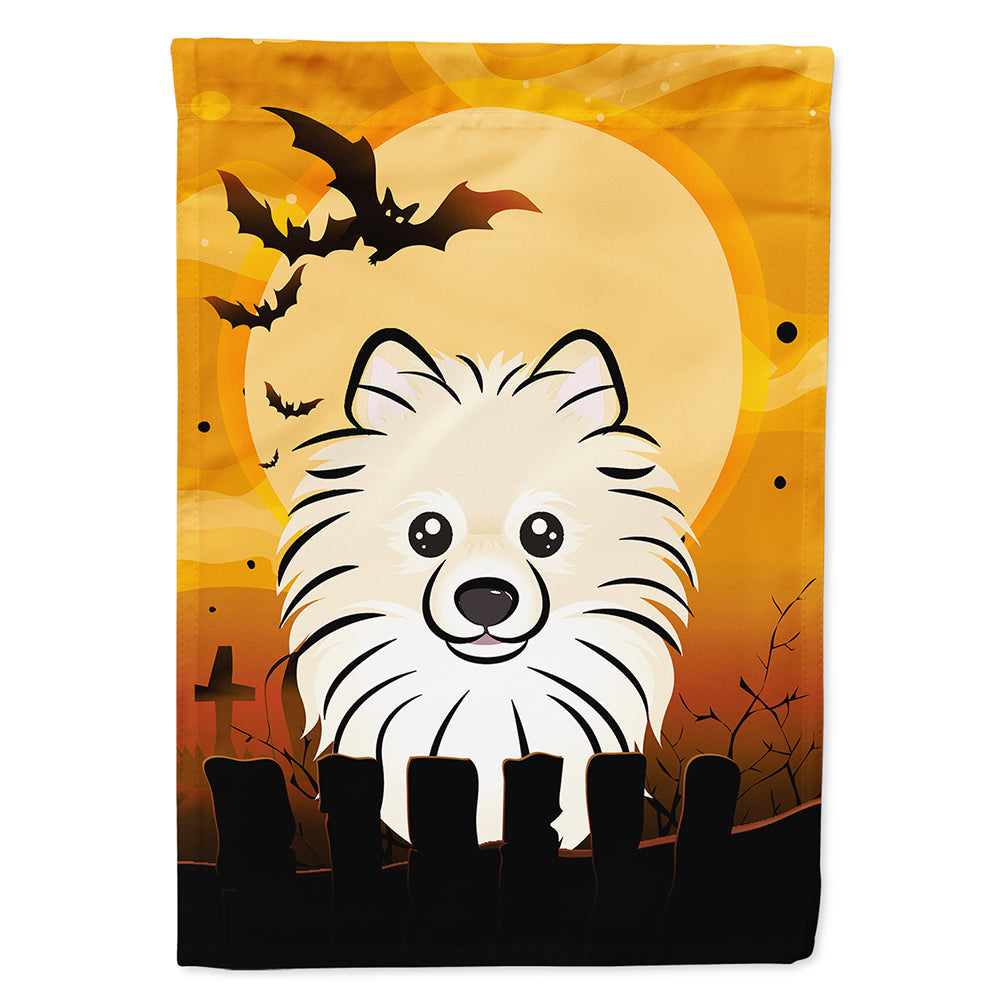 Halloween Pomeranian House Flag 28x40 Porch Sleeve Pole Decorative Outside Yard Banner Artwork Wall Hanging, Polyester