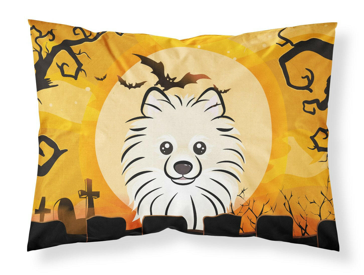 Halloween Pomeranian Standard Pillowcase Lightweight Super Soft Easy Care Decorative Artwork Pillowcase, Standard