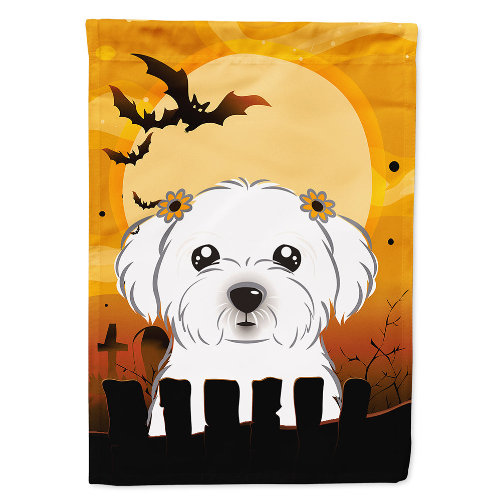 Halloween Maltese House Flag 28x40 Porch Sleeve Pole Decorative Outside Yard Banner Artwork Wall Hanging, Polyester