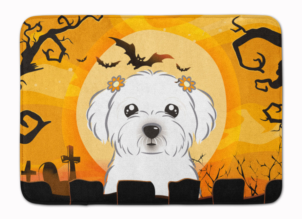 Halloween Maltese Memory Foam Kitchen Mat Machine Washable Anti-Fatigue Cushion Comfort Bath or Kitchen Rug