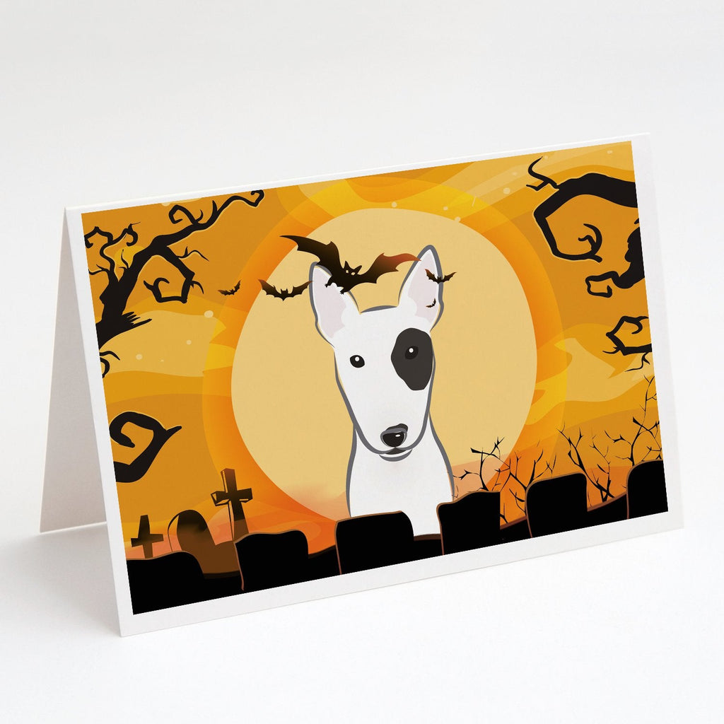 Halloween Bull Terrier Greeting Cards Pack of 8 Blank Cards with Envelopes Whimsical A7 Size 5x7