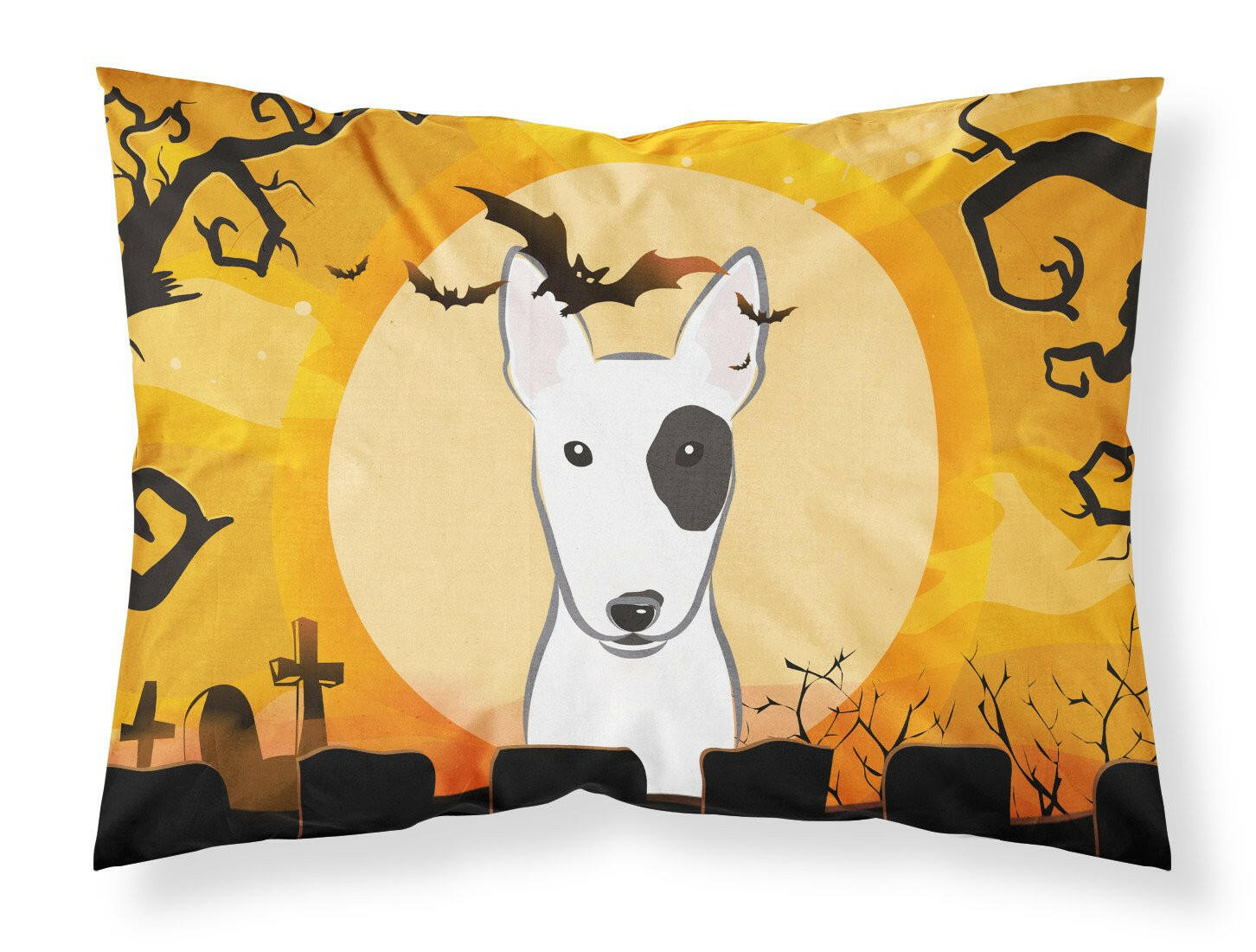 Halloween Bull Terrier Standard Pillowcase Lightweight Super Soft Easy Care Decorative Artwork Pillowcase, Standard