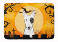Halloween Bull Terrier Memory Foam Kitchen Mat Machine Washable Anti-Fatigue Cushion Comfort Bath or Kitchen Rug