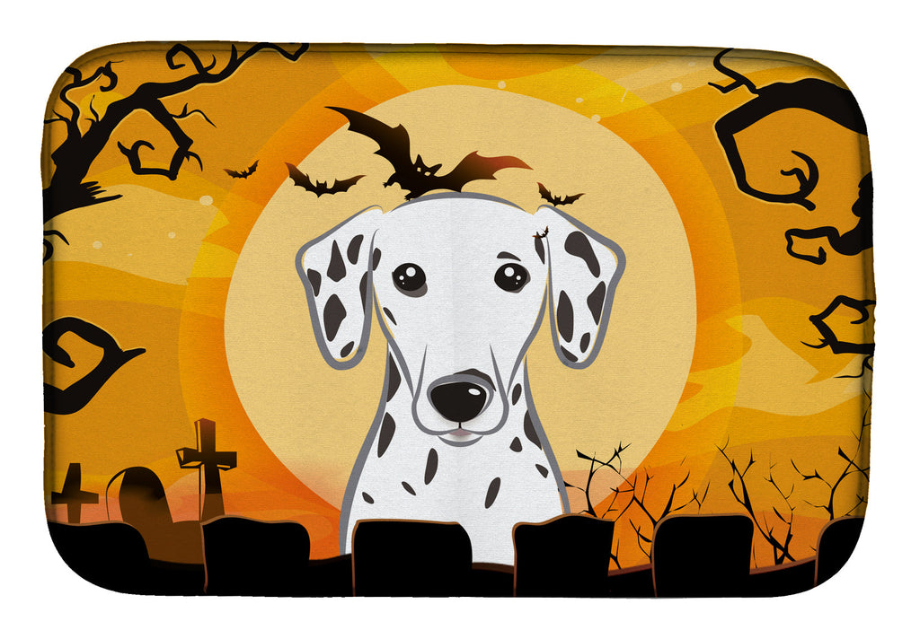 Halloween Dalmatian Dish Drying Mat Absorbent Dish Drying Mat Pad for Kitchen Counter Dish Drainer Mat for Countertop, 14 x 21", Multicolor