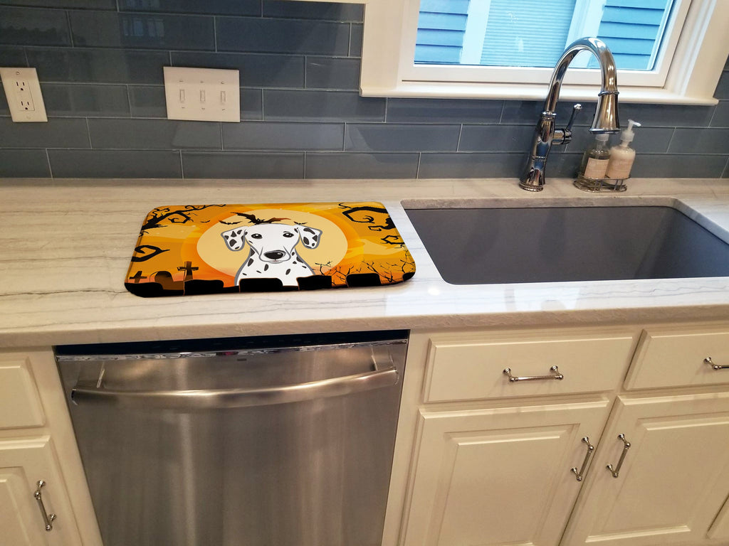 Halloween Dalmatian Dish Drying Mat Absorbent Dish Drying Mat Pad for Kitchen Counter Dish Drainer Mat for Countertop, 14 x 21", Multicolor