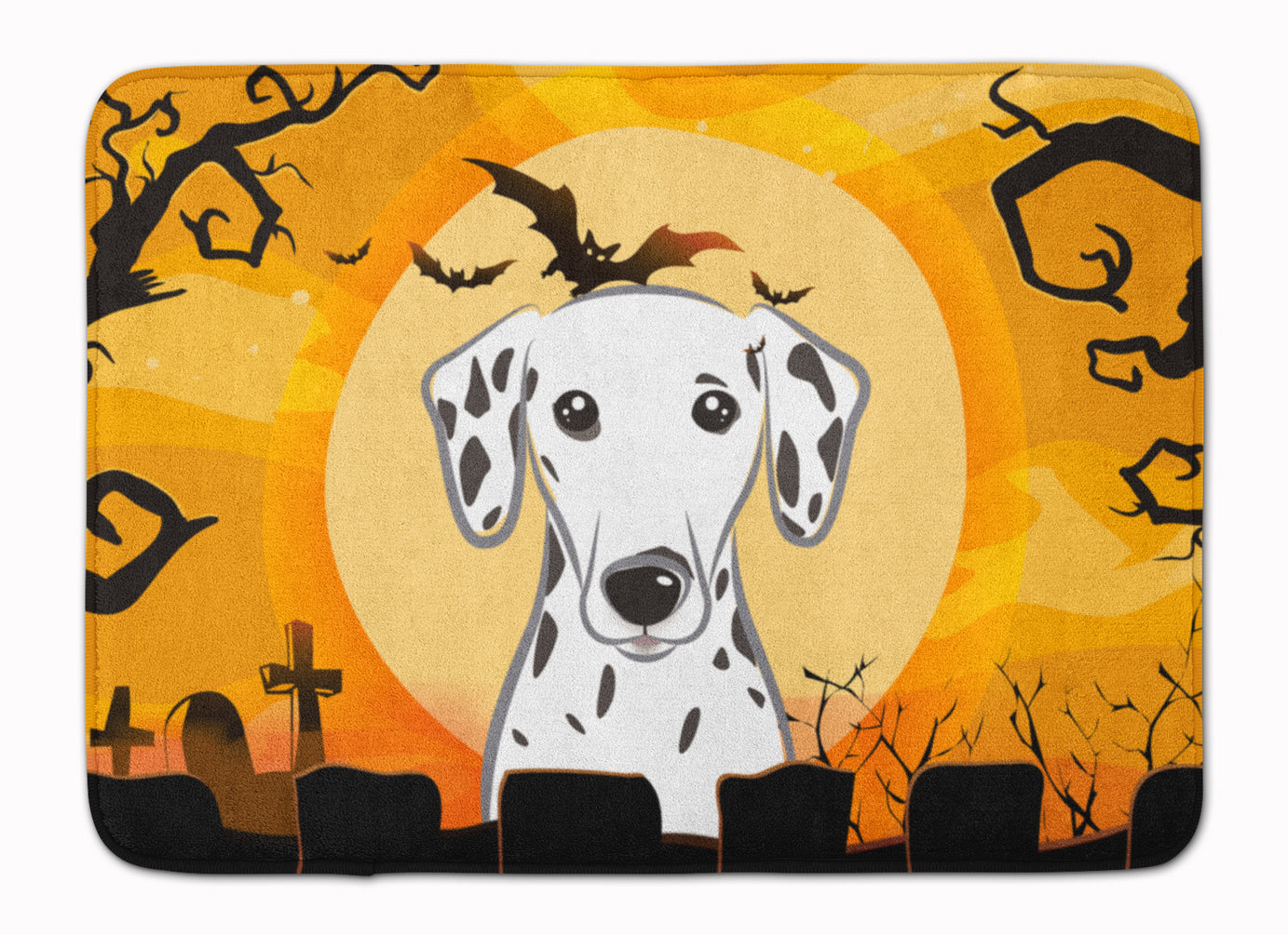 Halloween Dalmatian Memory Foam Kitchen Mat Machine Washable Anti-Fatigue Cushion Comfort Bath or Kitchen Rug