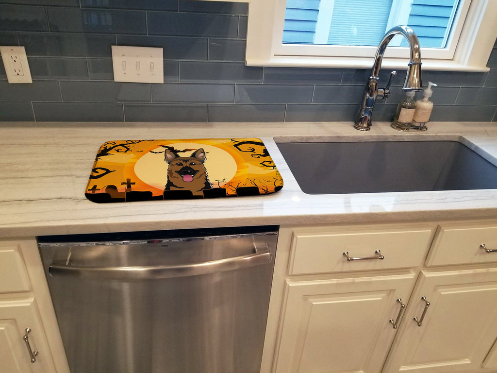 Halloween German Shepherd Dish Drying Mat Absorbent Dish Drying Mat Pad for Kitchen Counter Dish Drainer Mat for Countertop, 14 x 21", Multicolor
