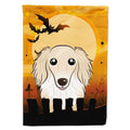 Halloween Longhair Creme Dachshund House Flag 28x40 Porch Sleeve Pole Decorative Outside Yard Banner Artwork Wall Hanging, Polyester
