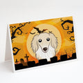 Halloween Longhair Creme Dachshund Greeting Cards Pack of 8 Blank Cards with Envelopes Whimsical A7 Size 5x7