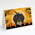 Halloween Longhair Black and Tan Dachshund Greeting Cards Pack of 8 Blank Cards with Envelopes Whimsical A7 Size 5x7
