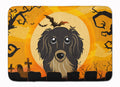 Halloween Longhair Black and Tan Dachshund Memory Foam Kitchen Mat Machine Washable Anti-Fatigue Cushion Comfort Bath or Kitchen Rug